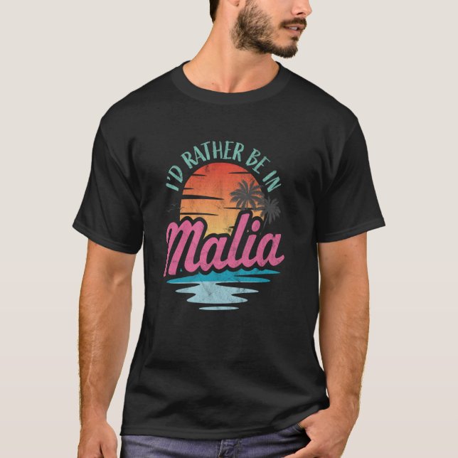 T-shirt Je préférerais être à Malia (Devant)