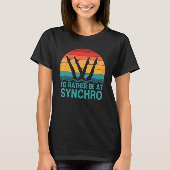 T-shirt Je Préférerais Être À Synchro Retro Synchronized S (Devant)