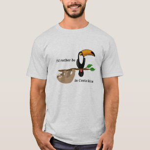T-shirt Je préférerais être au Costa Rica, toucan et pares