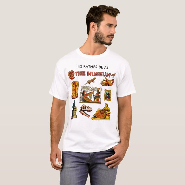 T-shirt Je préférerais être au musée (Devant entier)