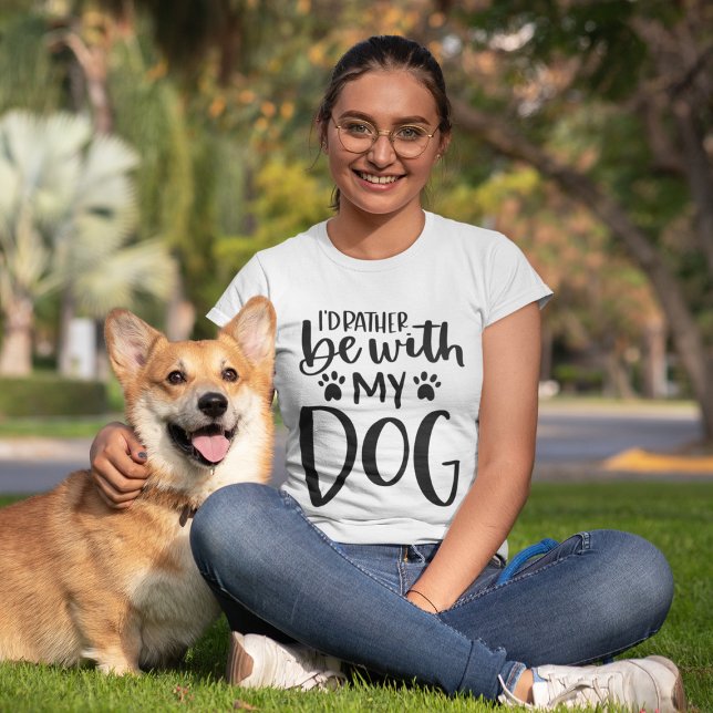 T-shirt Je préférerais être avec ma conception de typograp (Créateur téléchargé)