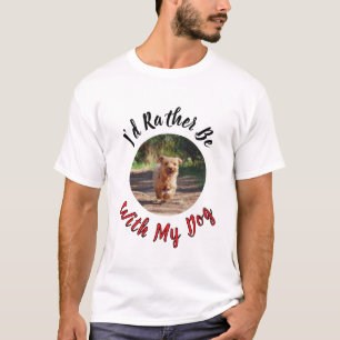 T-shirt Je préférerais être avec mon chien – Amoureux des