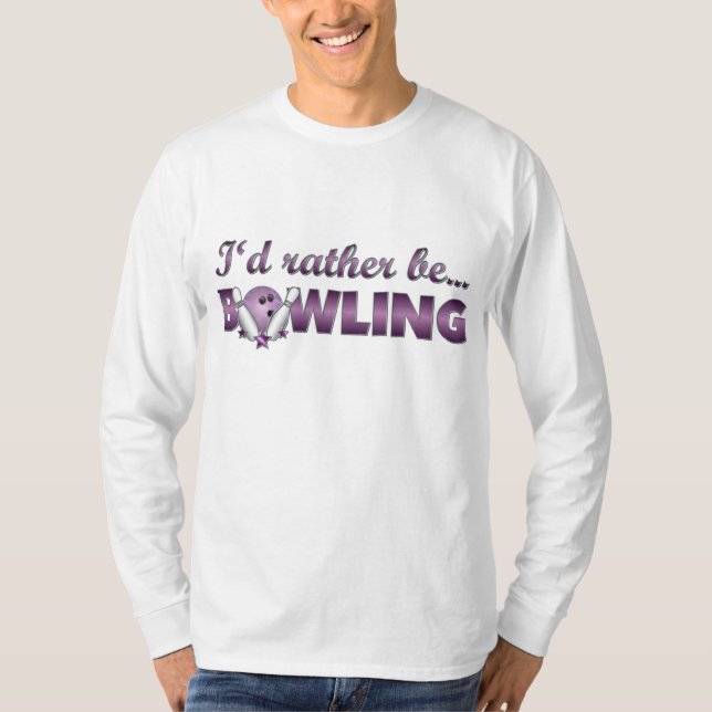 T-shirt Je préférerais être BOWLING (violet) (Devant)