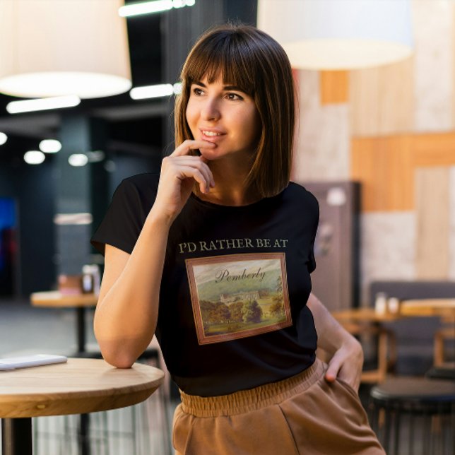 T-shirt Je préférerais être chez Pemberly Jane Austen Vint (Créateur téléchargé)