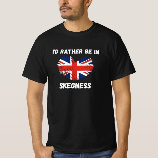 T-shirt Je Préférerais Être Dans La Skegness - Union Jack  (Devant)