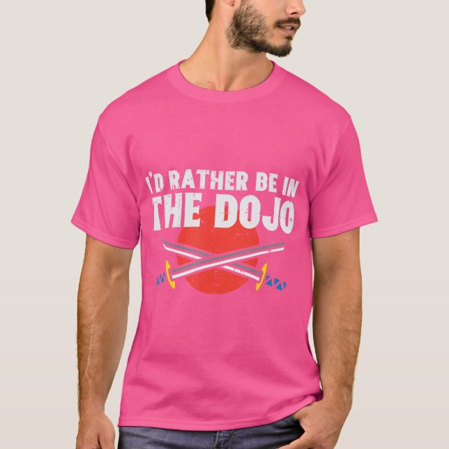 T-shirt Je Préférerais Être Dans Le Dojo Samurai Martial A (Devant)