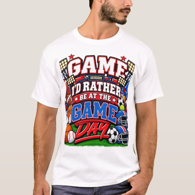 T-shirt Je préférerais être dans le jeu (Devant)