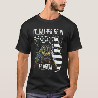 T-shirt Je préférerais être en Floride Tortoise Cool Triba