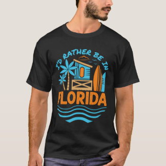 T-shirt Je Préférerais Être En Floride Vacation Souvenir B