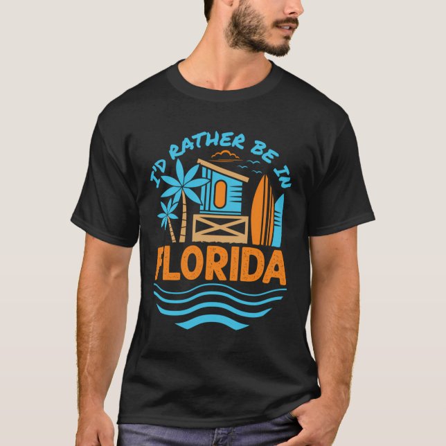 T-shirt Je Préférerais Être En Floride Vacation Souvenir B (Devant)