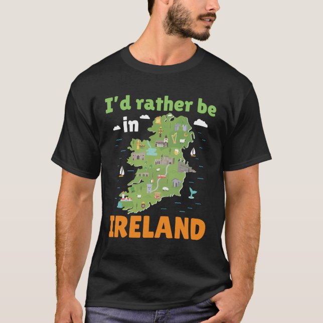T-shirt Je préférerais être en Irlande (Devant)
