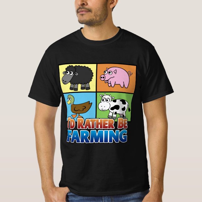 T-shirt Je préférerais être fermier ! (agriculteur virtuel (Devant)