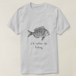 T-shirt Je préférerais être le slogan de pêche fanatique l