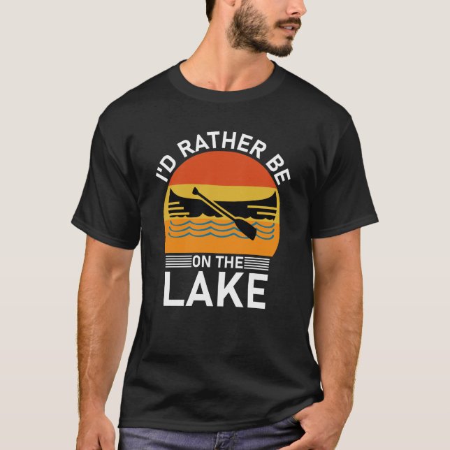 T-shirt je préférerais être sur le lac Funny (Devant)