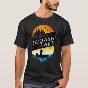 T-shirt Je préférerais être sur le lac Squash, dans le Wis