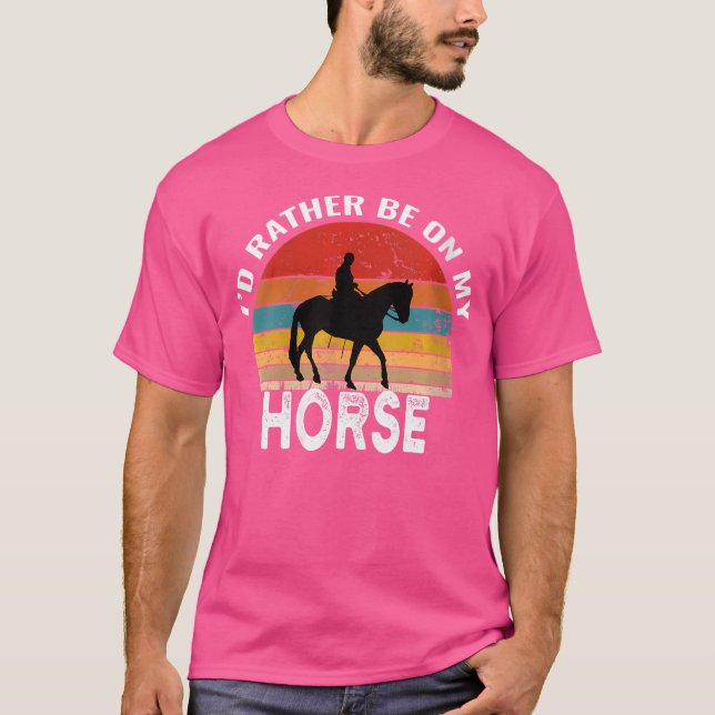 T-shirt Je Préférerais Être Sur Mon Cheval Drôle Équitatio (Devant)