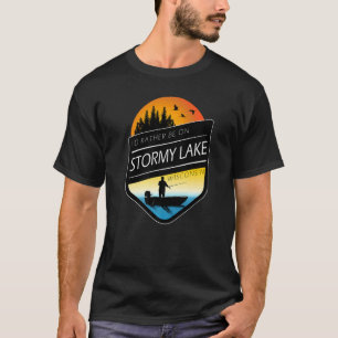 T-shirt Je préférerais être sur Stormy Lake Wisconsin Fish