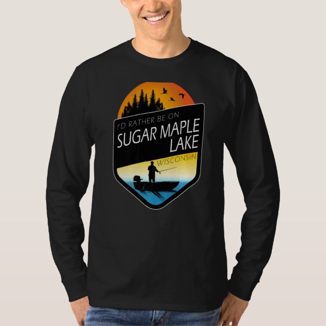 T-shirt Je préférerais être sur Sugar Maple Lake Wisconsin (Devant)