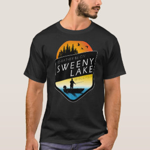 T-shirt Je préférerais être sur Sweeny Lake Wisconsin Fish