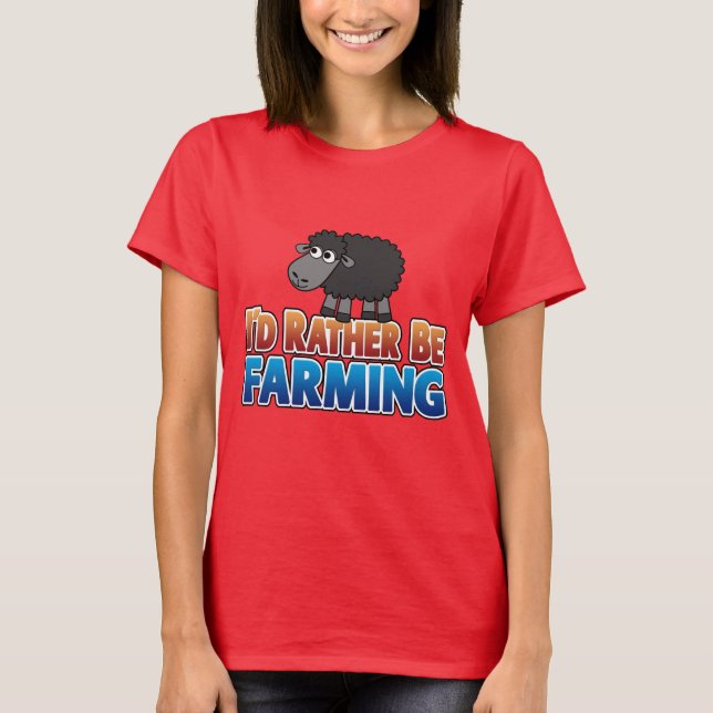 T-shirt Je préférerais faire de l'agriculture ! Mignonne m (Devant)
