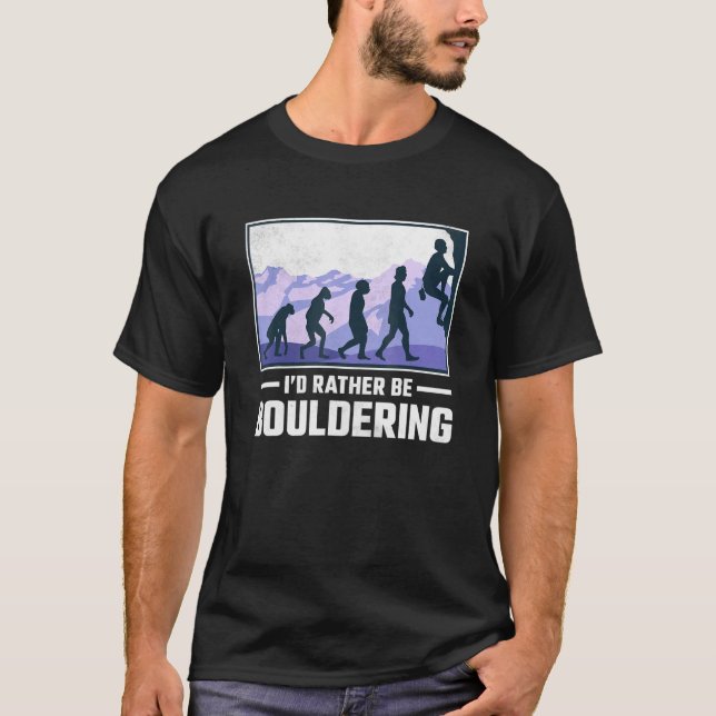 T-shirt Je préférerais faire de l'escalade de bloc (Devant)