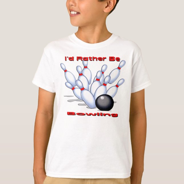 T-shirt Je Préférerais Faire Du Bowling (Devant)