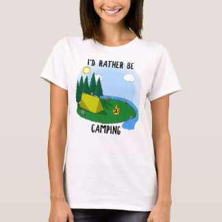 T-shirt Je préférerais faire du camping - Lumière