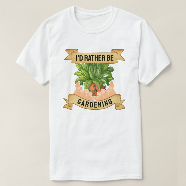 T-shirt Je préférerais jardiner (Design devant)