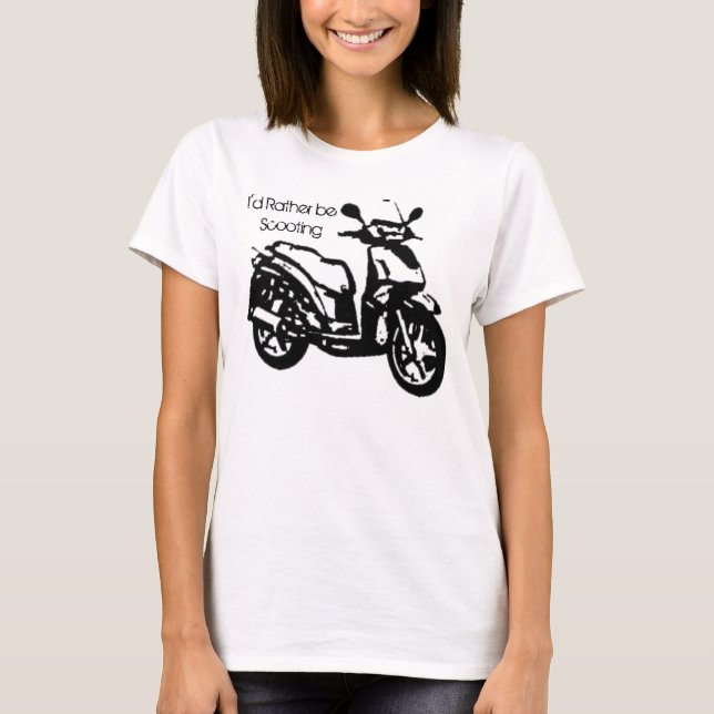 T-shirt Je préférerais me scooter (Devant)