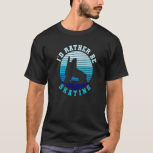 T-shirt Je Préférerais Patiner Pour Un Hockey Sur Glace