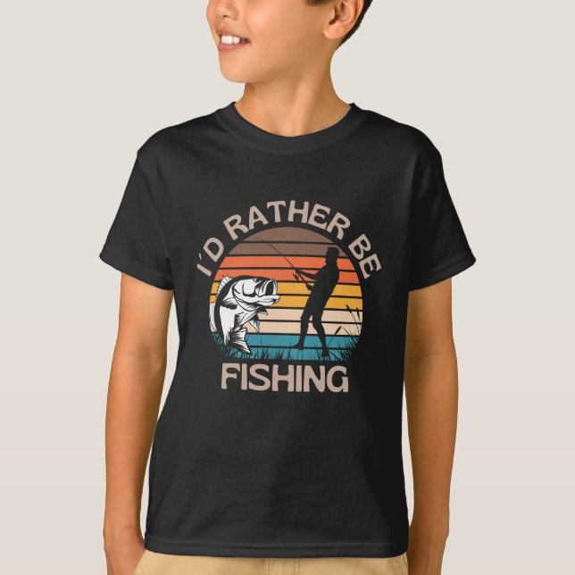 T-shirt Je Préférerais Pêcher Basse Pêche (Devant)
