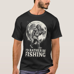 T-shirt Je préférerais pêcher Bigfoot Vintage 90s Pêcheur