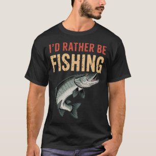 T-shirt Je préférerais pêcher - Conception de poisson bass