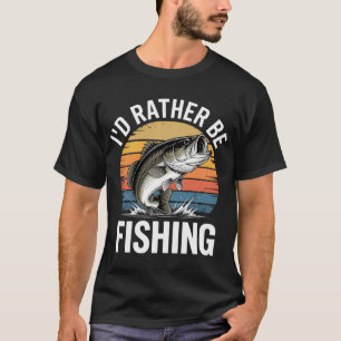 T-shirt Je préférerais pêcher - Conception de poisson bass