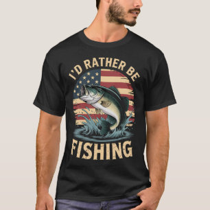 T-shirt Je préférerais pêcher - Conception de poisson bass