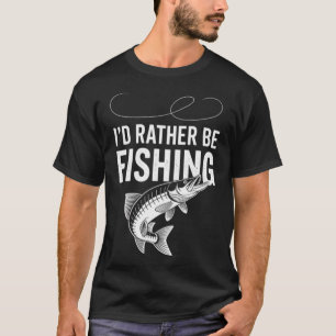 T-shirt Je préférerais pêcher - Conception de poisson bass