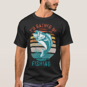 T-shirt Je préférerais pêcher, passion de pêche en plein a