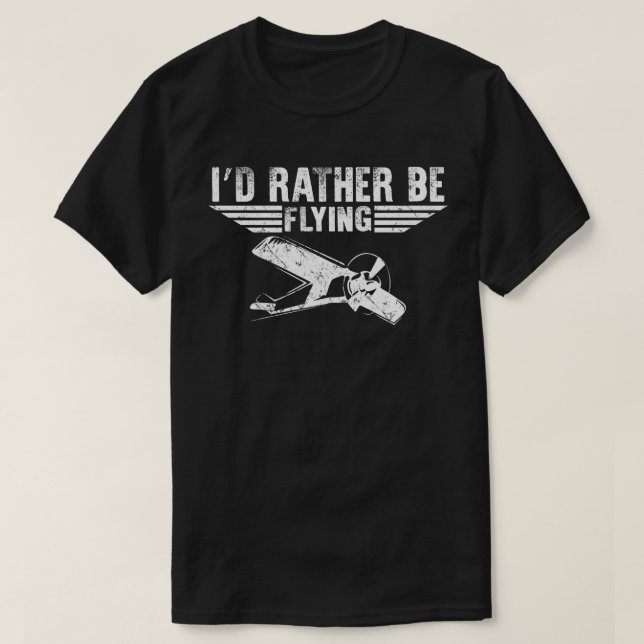 T-shirt Je préférerais piloter un pilote d'aviation (Design devant)