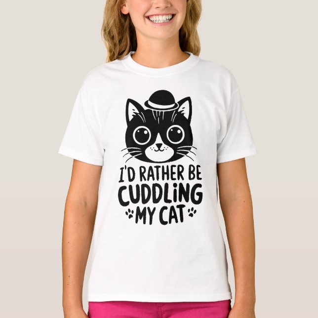 T-shirt Je Préférerais Plaire À Bouddler Mon Chat (Devant)