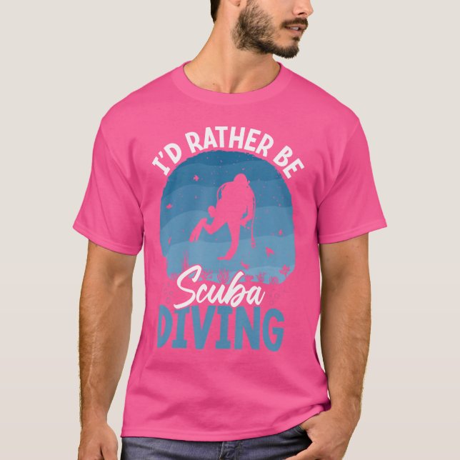 T-shirt Je Préférerais Plonger Sous-Marine (Devant)