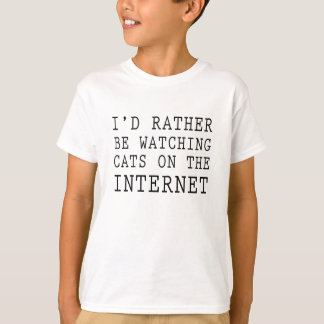 T-shirt Je préférerais regarder des chats sur Internet