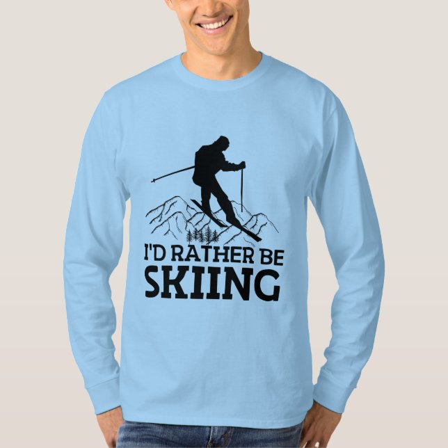 T-shirt Je Préférerais Skier (Devant)