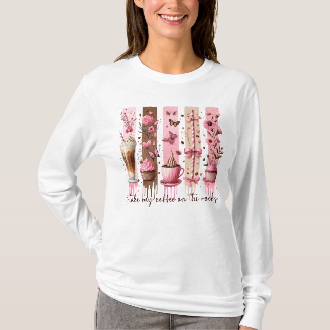 T-shirt "Je Prends Mon Café Sur Les Rochers" Amateur De Ca (Devant)
