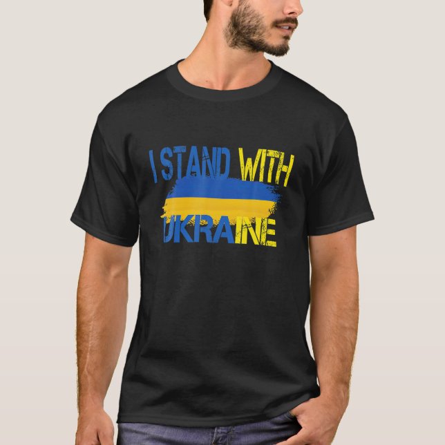 T-shirt Je Prends position avec l'Ukraine que Poutine cess (Devant)