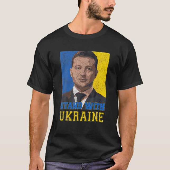 T-shirt Je Prends Position Avec L'Ukraine Volodymyr Zelens (Devant)