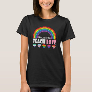 T-shirt Je Promets D'Apprendre L'Amour Diversité Arc-En-Ci