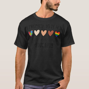 T-shirt Je Promets D'Enseigner L'Amour Éducateur Coeur