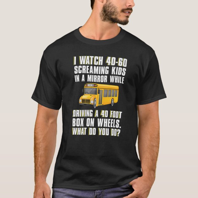 T-shirt Je regarde 40 60 Enfants Conducteur de bus scolair (Devant)