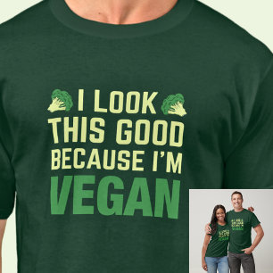 T-shirt Je regarde ça bien parce que je suis Vegan sur cou