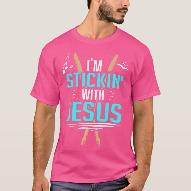 T-shirt Je reste avec Jésus chrétien (Devant)